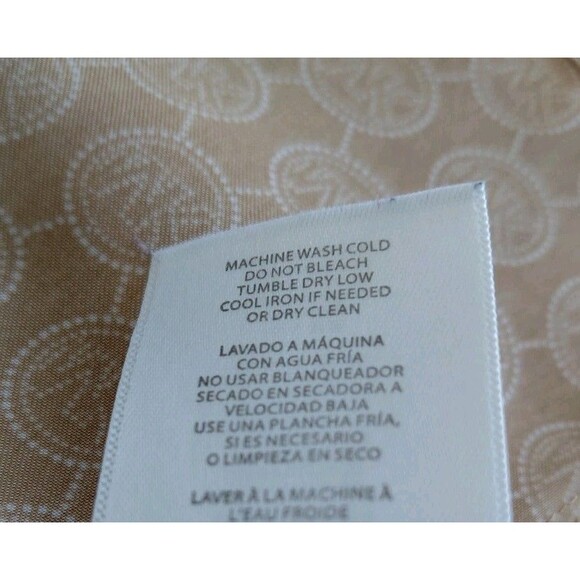 Michael Michael Kors Light Brown Long Puff Sleeve All Over MK Logo Blouse Size 4 - Picture 10 of 10